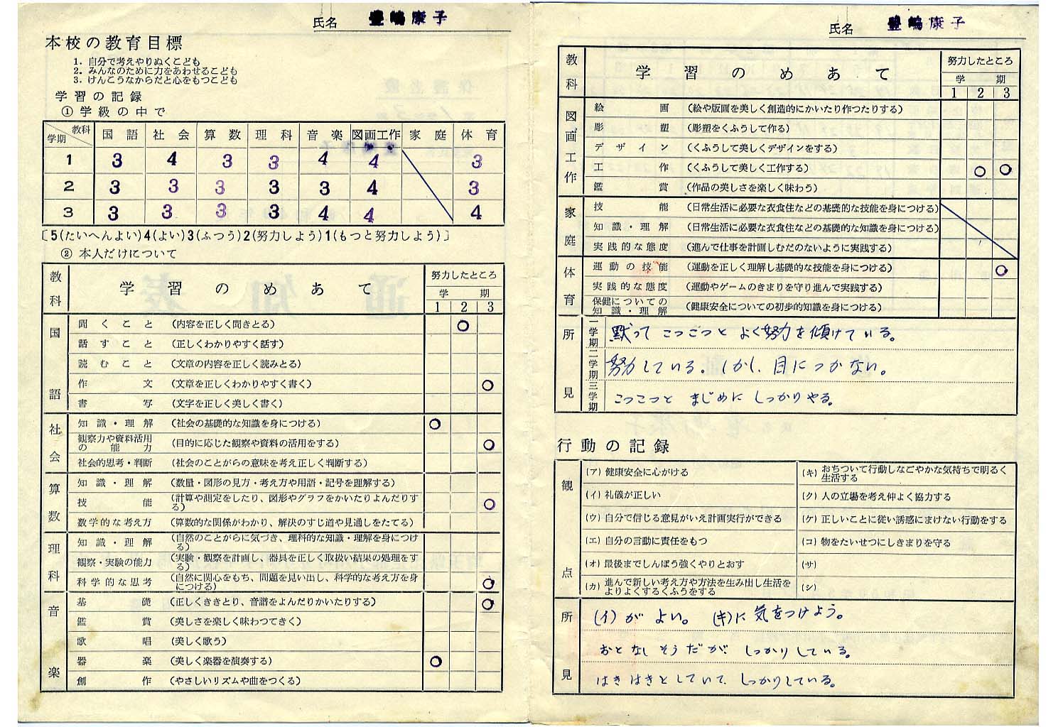 通知表解説へ